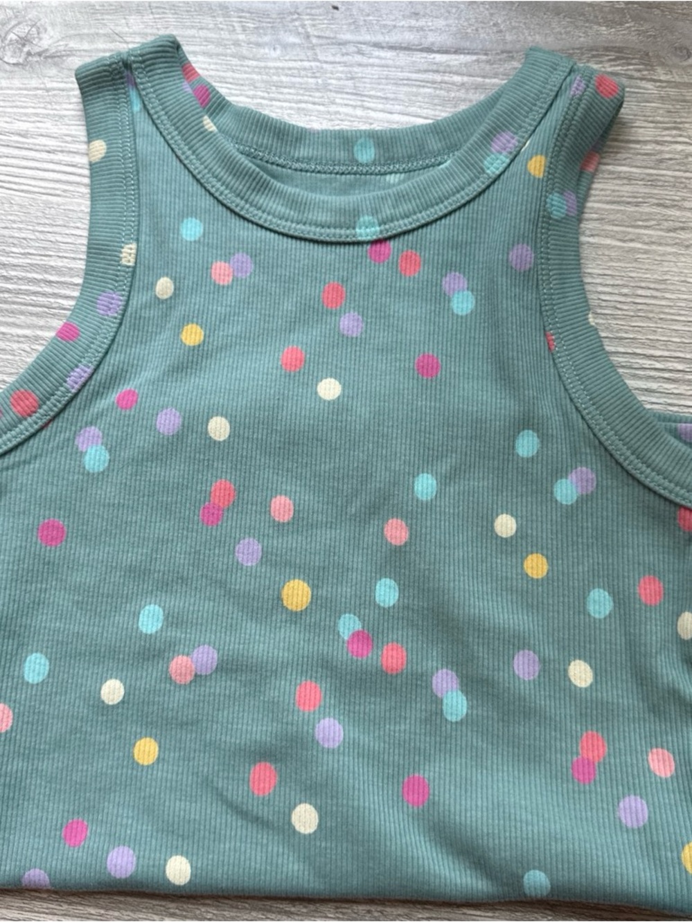 Kids' Seafoam Polka Dot Tank Top - Brand Unknown